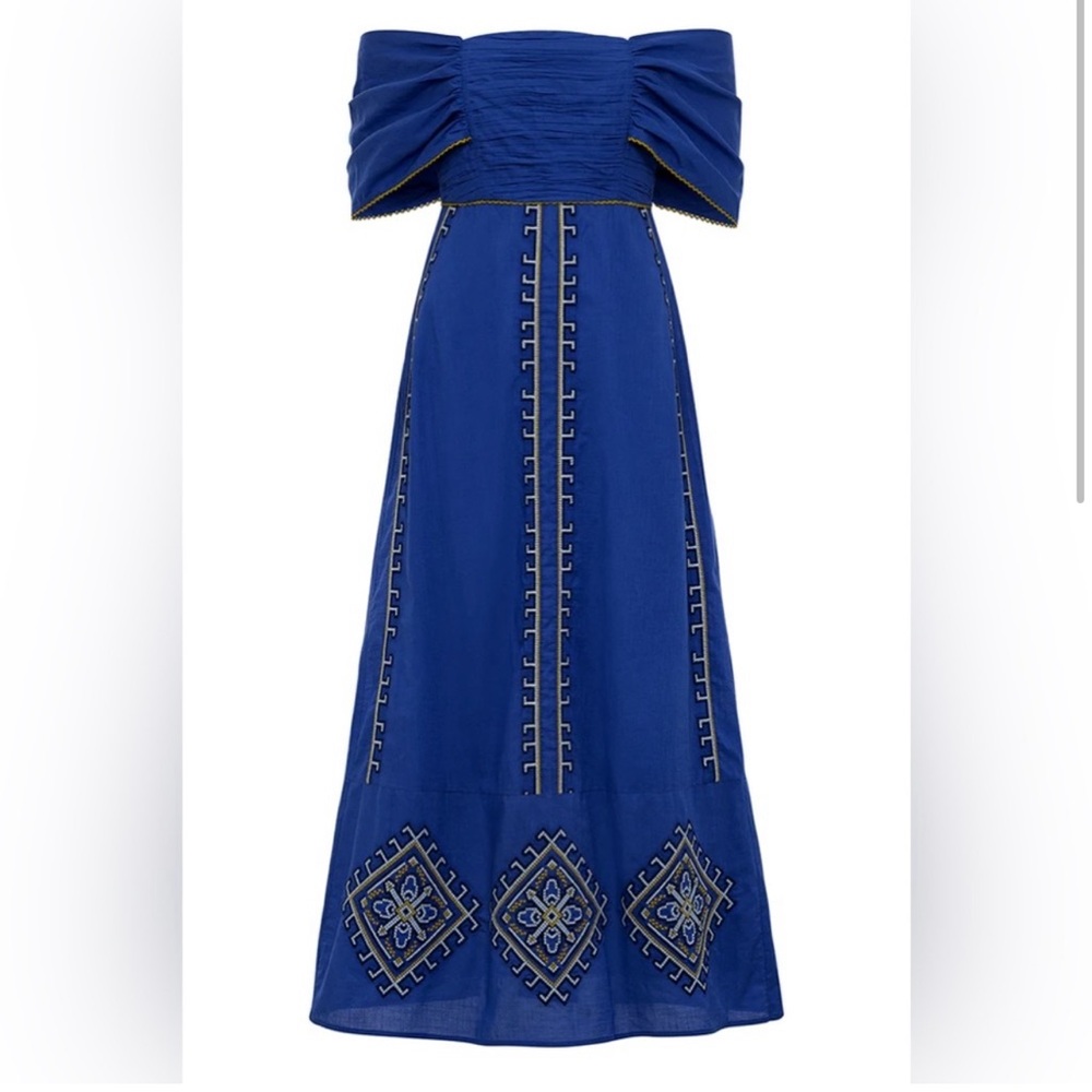 Anna Cate size medium Jenna maxi Elegant Blue Strapless Dress